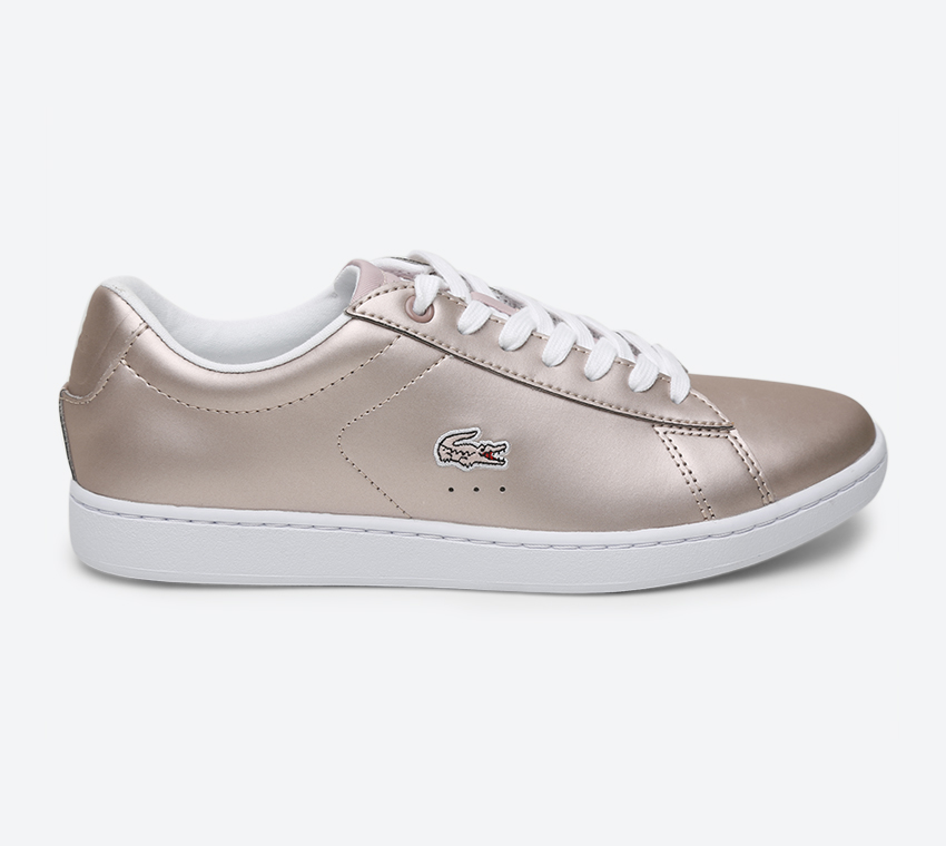 Buy Lacoste Carnaby Evo Sneakers Rose Gold In Rose Gold