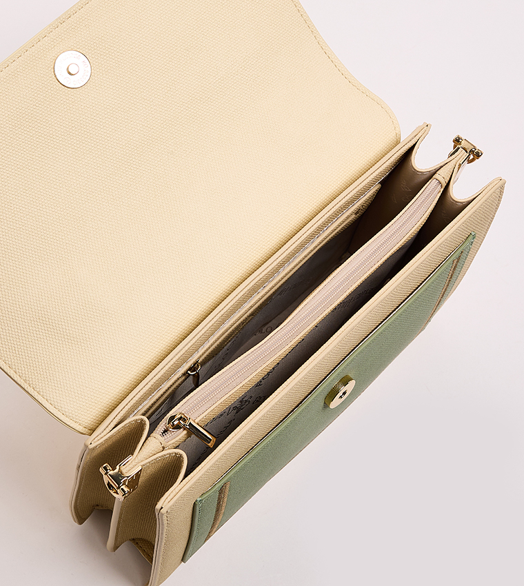 Color Block Top Handle Bag