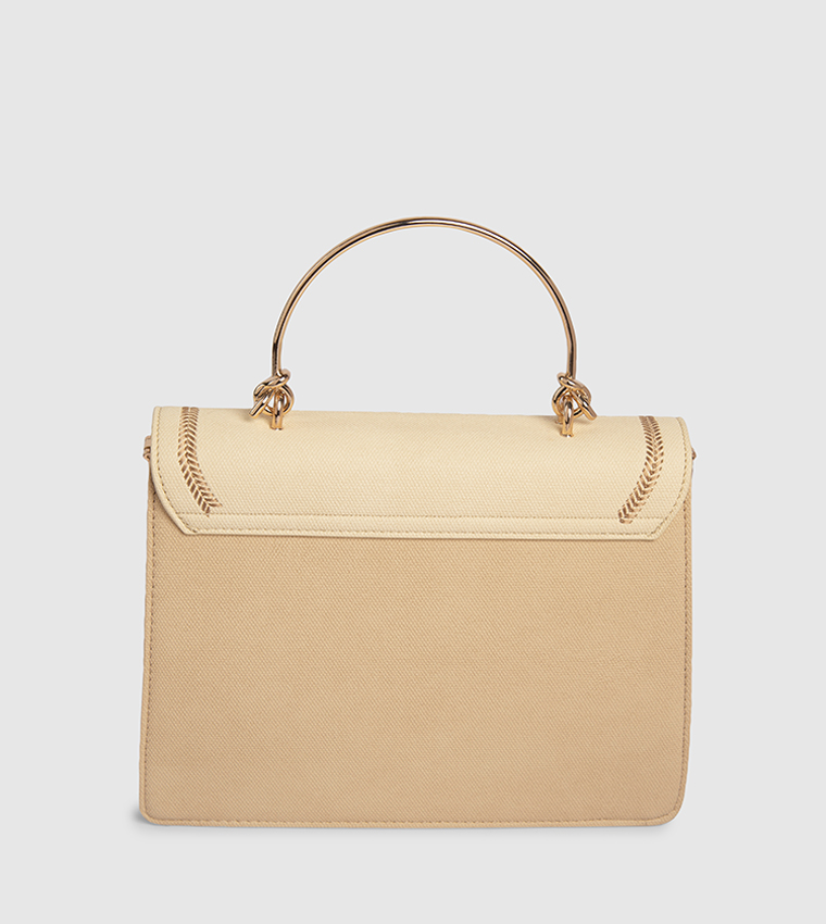 Color Block Top Handle Bag