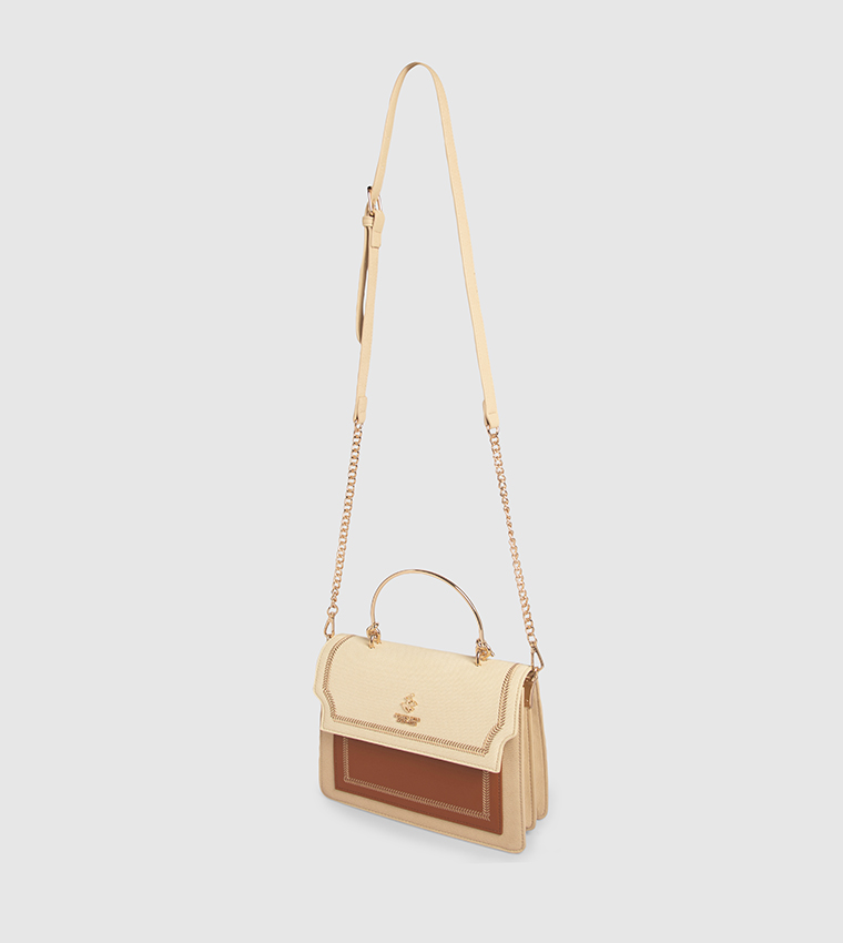 Color Block Top Handle Bag