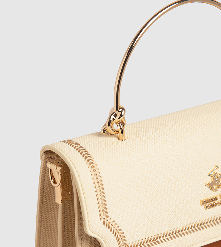 Color Block Top Handle Bag