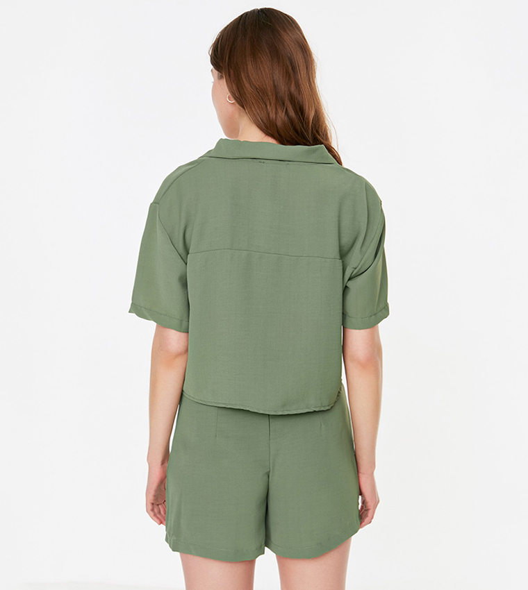 Buy Trendyol Notch Collar Casual Shirt 