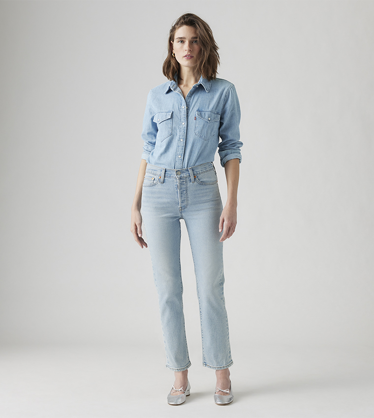 High Rise Straight Fit Jeans