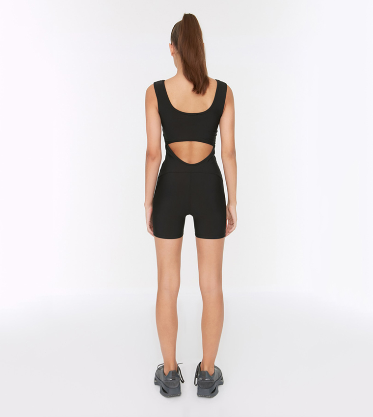 Trendyol bandeau romper in black