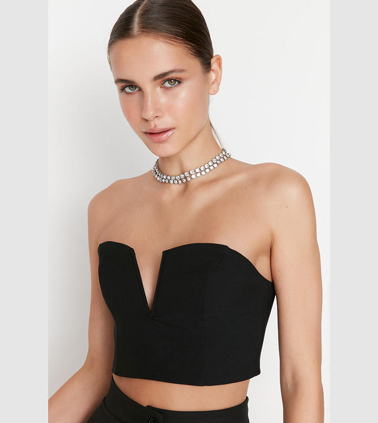 Bustino Strapless Trendyol Salmon - Donna, 88% Poliestere 12% Elastan | Moda Turca - Foto 12