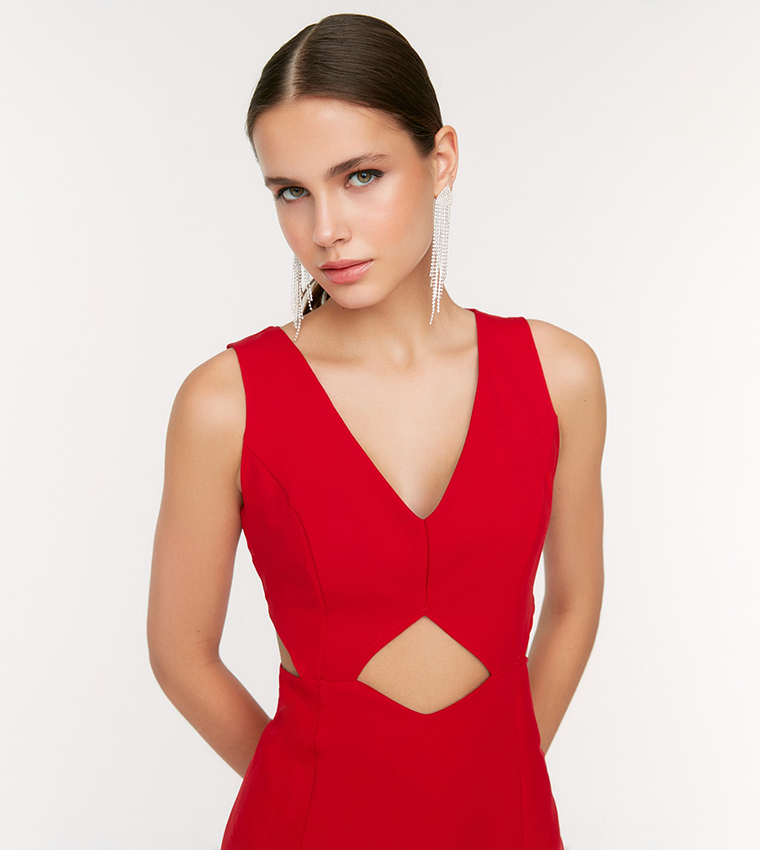 Topshop red hot sale fishtail dress