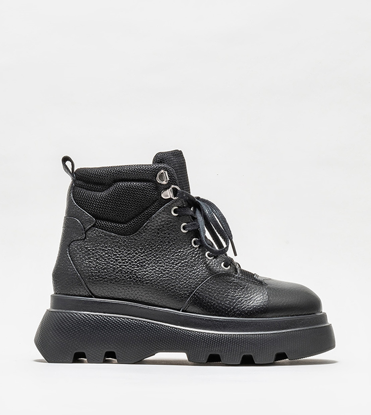 Leather Lace Up Boots