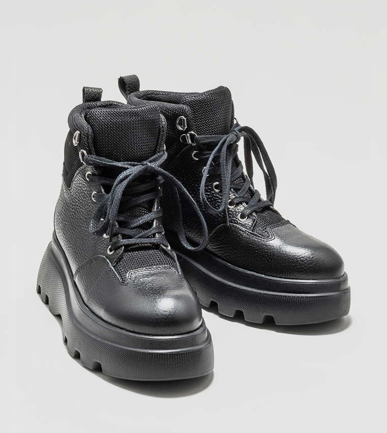 Leather Lace Up Boots