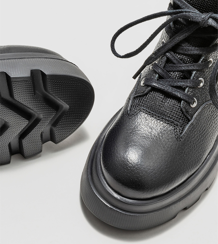 Leather Lace Up Boots