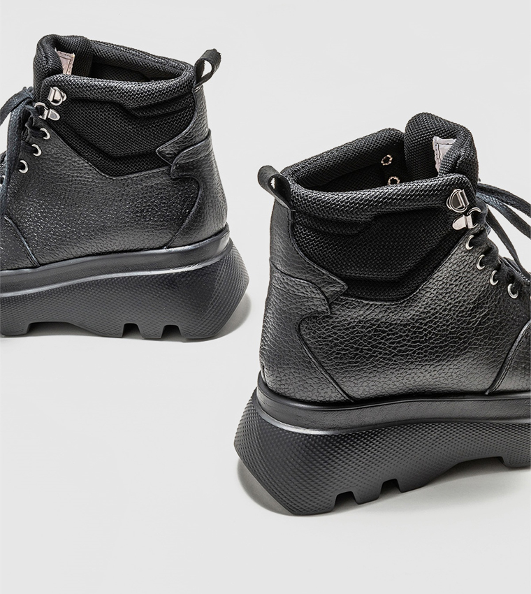 Leather Lace Up Boots
