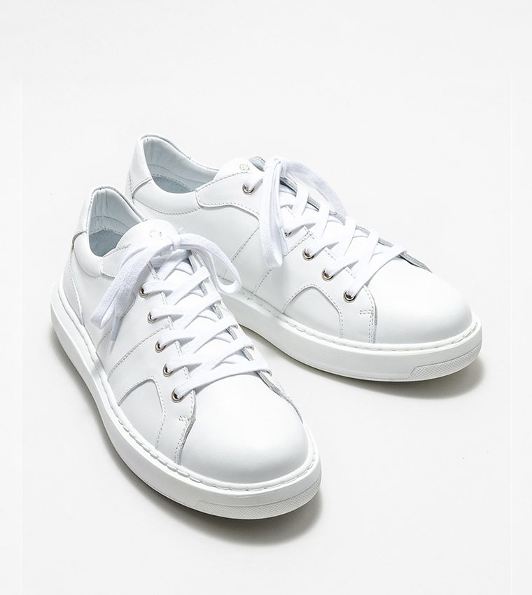 Solid Lace Up Sneakers