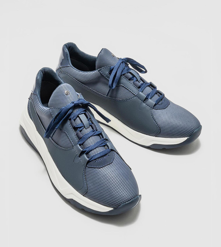 Buy Elle Shoes Solid Lace Up Sneakers In Navy 6thStreet UAE