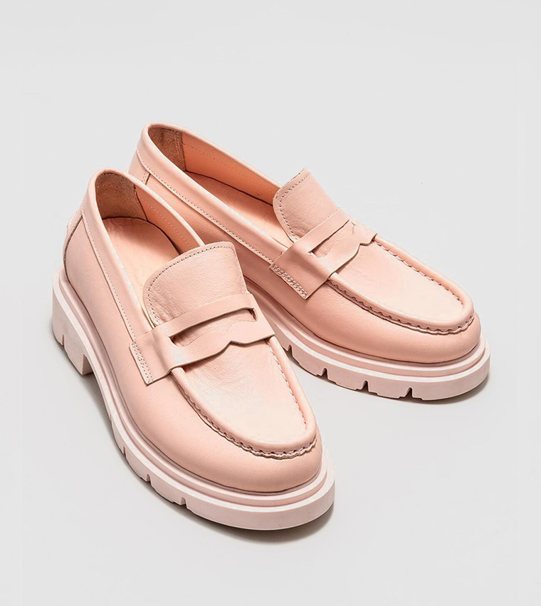 Leather Platform Loafers