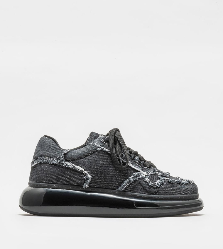 Lace-Up Denim Sneakers