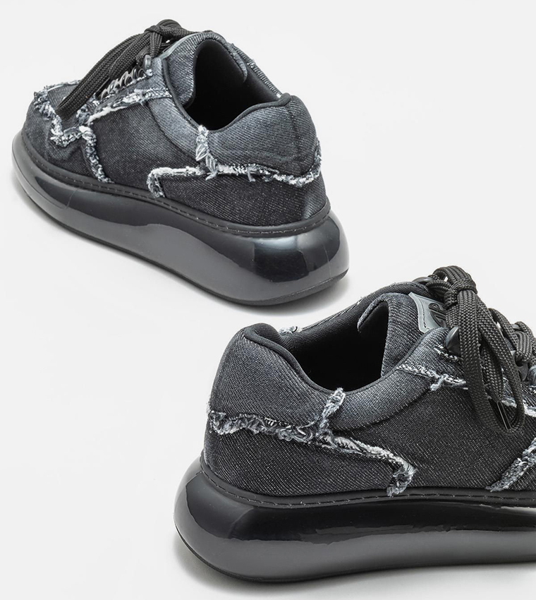 Lace-Up Denim Sneakers