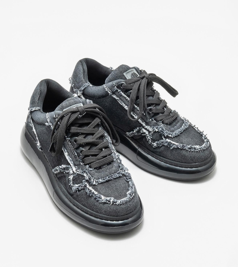 Lace-Up Denim Sneakers