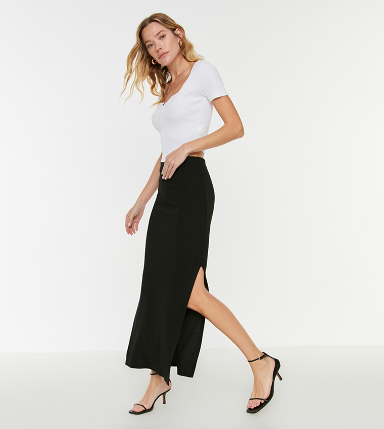 Bodycon slit outlet skirt