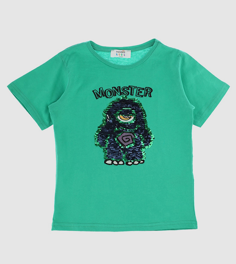 Spinning Sequined Cycling Collar Boy's Knitted T-Shirt