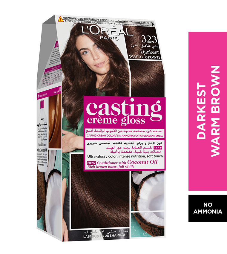 Buy L'Oreal Paris L'Oreal Paris Casting Crème Gloss No Ammonia Hair Color  For Shiny Hair 323 Darkest Warm Brown In Multiple Colors | 6thStreet UAE