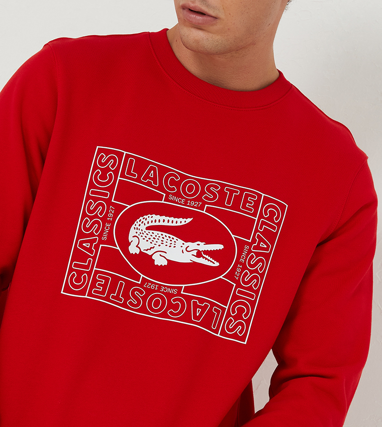 lacoste sweatshirt red