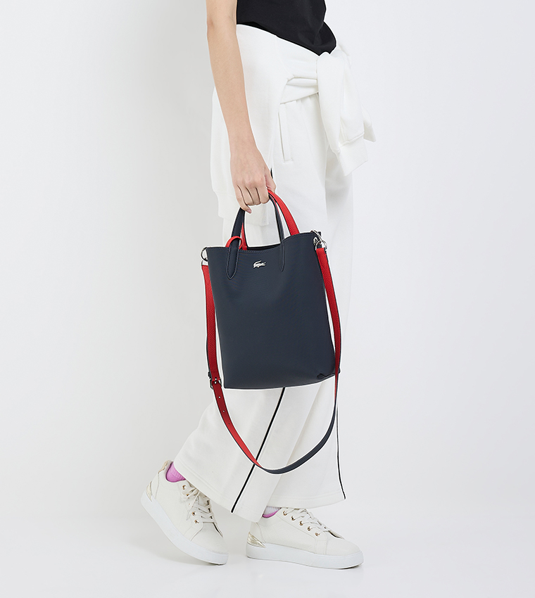 Textured Reversable Tote Bag with Pouch