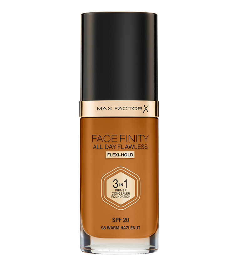 Facefinity All Day Flawless, Liquid Foundation, 3 In 1, 098 Warm Hazelnut, 30 ml