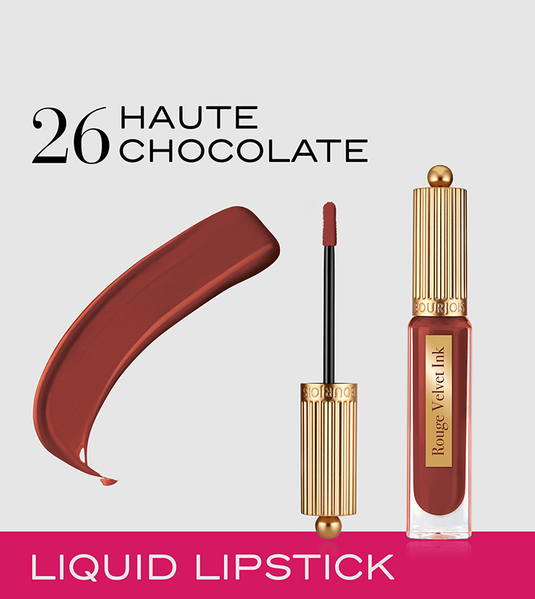 Bourjois Rouge Velvet Ink Liquid Matte Lipstick 26 Haute Chocolate, 3.5ml - 0.1 fl oz
