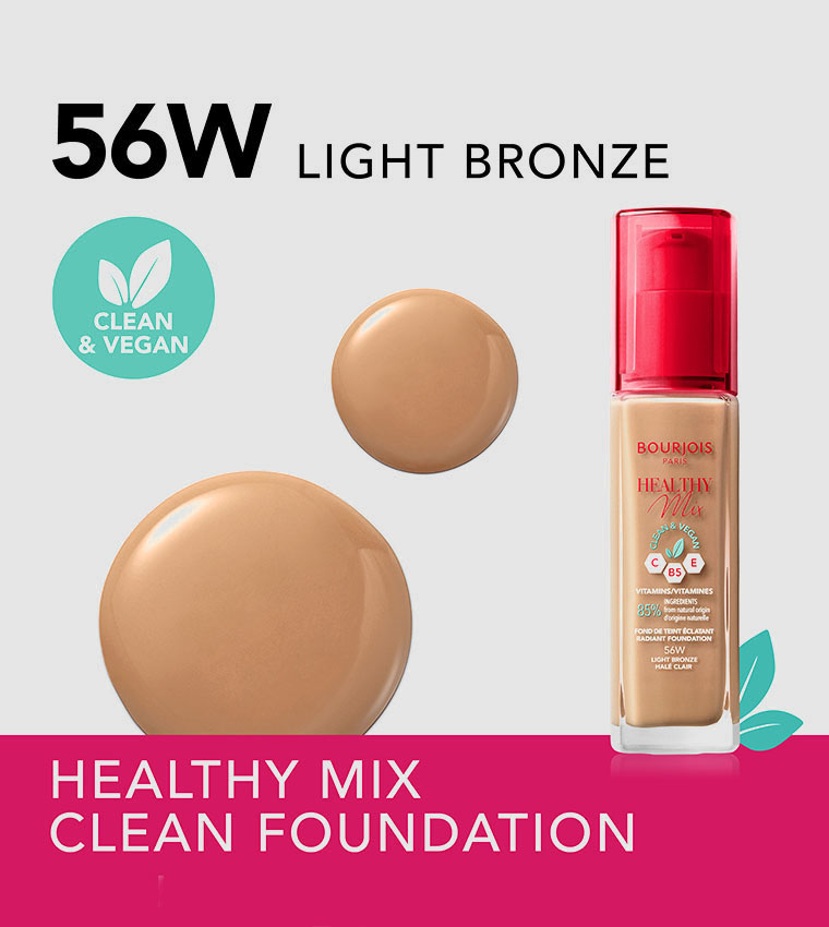 Healthy Mix Clean Foundation - 56W - Light Bronze, 30ml 