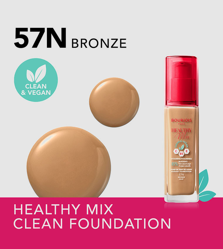 Healthy Mix Clean Foundation - 57N - Bronze, 30ml 