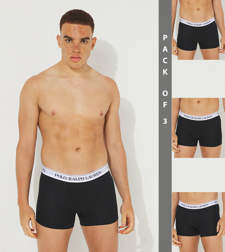 Pack of 3 Logo Waistband Trunks