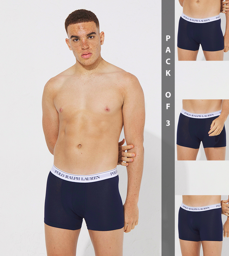 Pack of 3 Logo Waistband Trunks