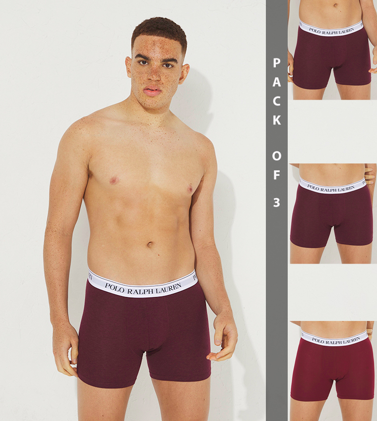 Pack of 3 Logo Waistband Trunks