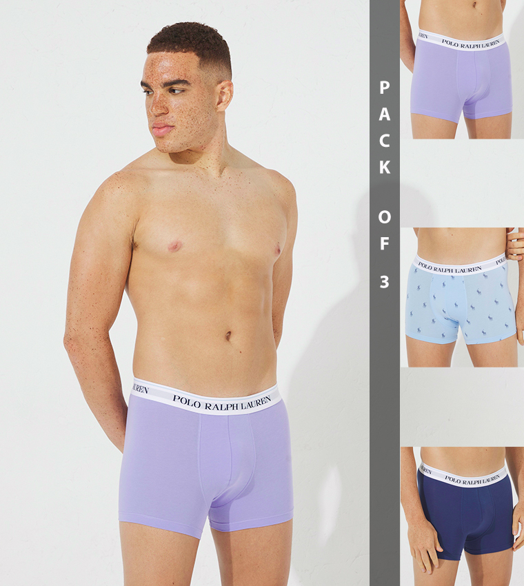 Pack of 3 Logo Waistband Trunks