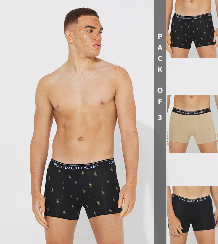 Pack of 3 Logo Waistband Trunks