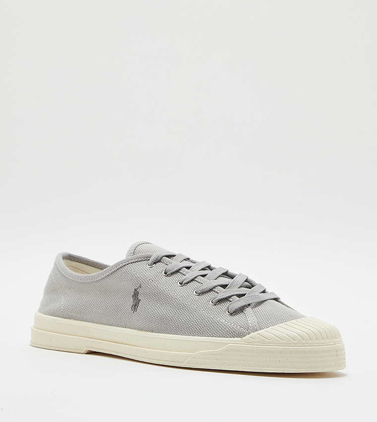 Buy Ralph Lauren Logo Detail Lace Up Canvas Shoes In Grey 6thStreet UAE