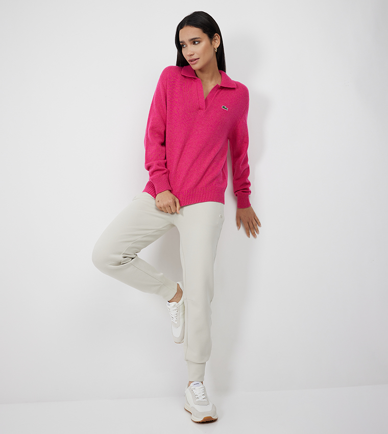 Knitted Collared Long Sleeves Sweater
