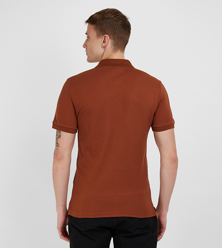 Lacoste polo shirt brown best sale