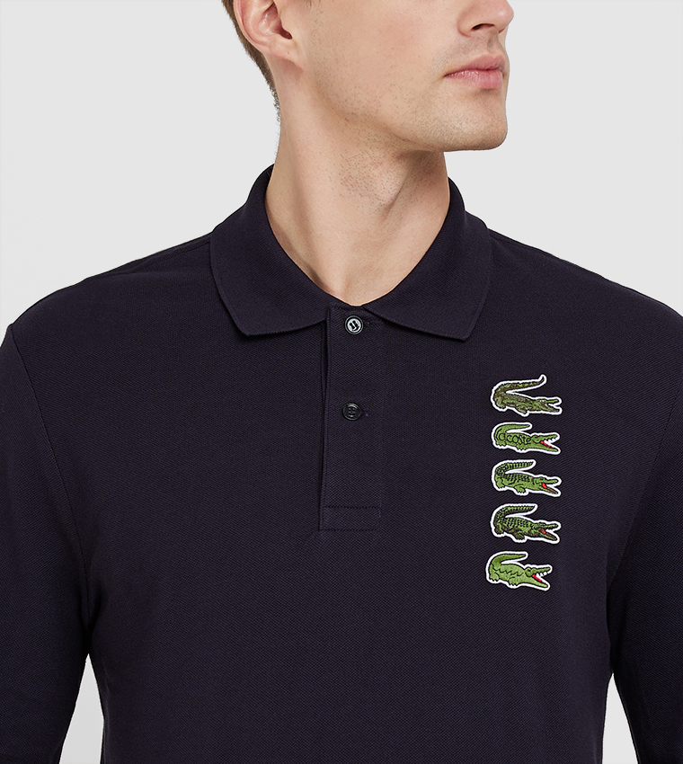 Logo Embroidered Long Sleeves Polo T-Shirt