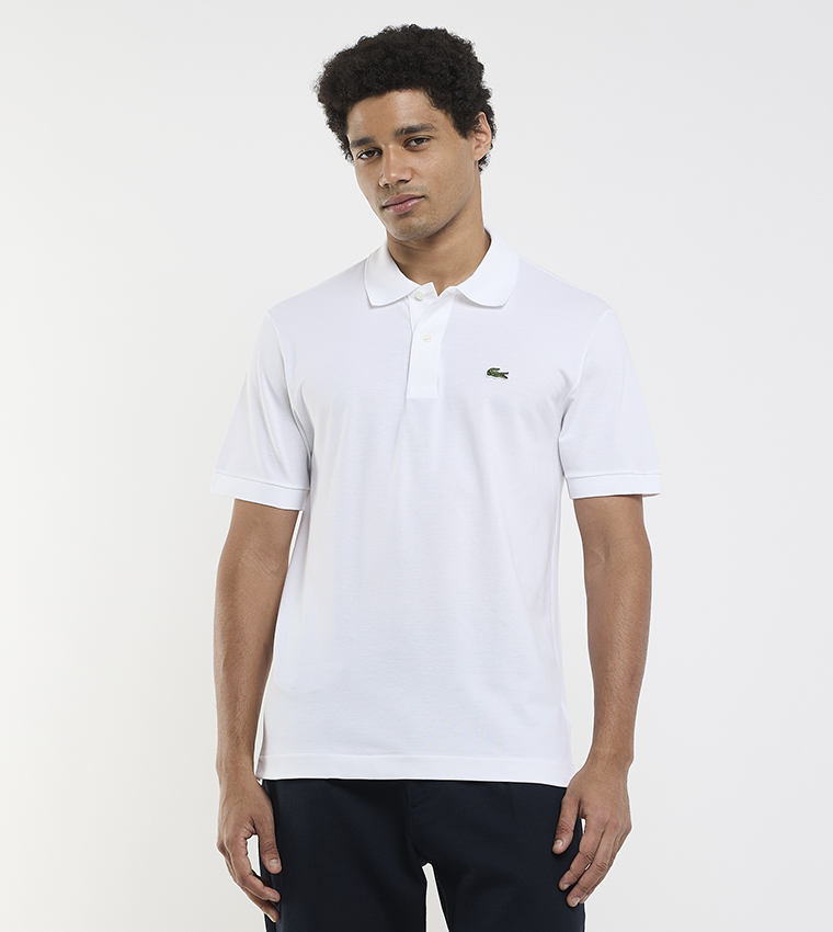 Logo Detail Classic Stretch Piqué Polo T-Shirt