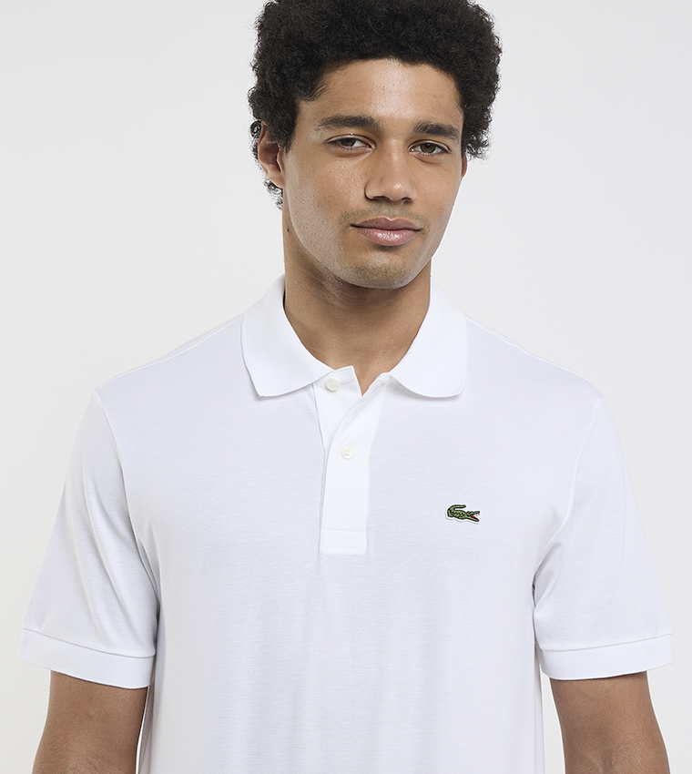 Logo Detail Classic Stretch Piqué Polo T-Shirt