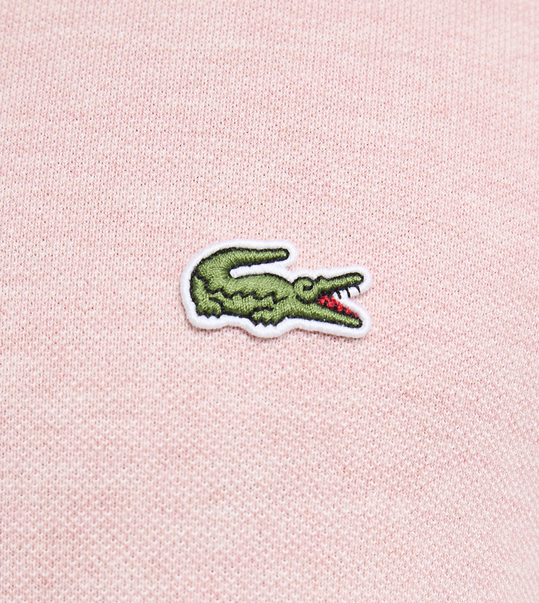 Logo Detail Heathered Petit Piqué Cotton Polo T-Shirt