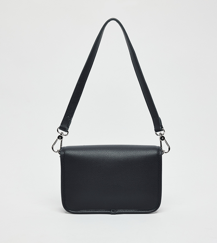 Textured Flap Shoulder Bag
