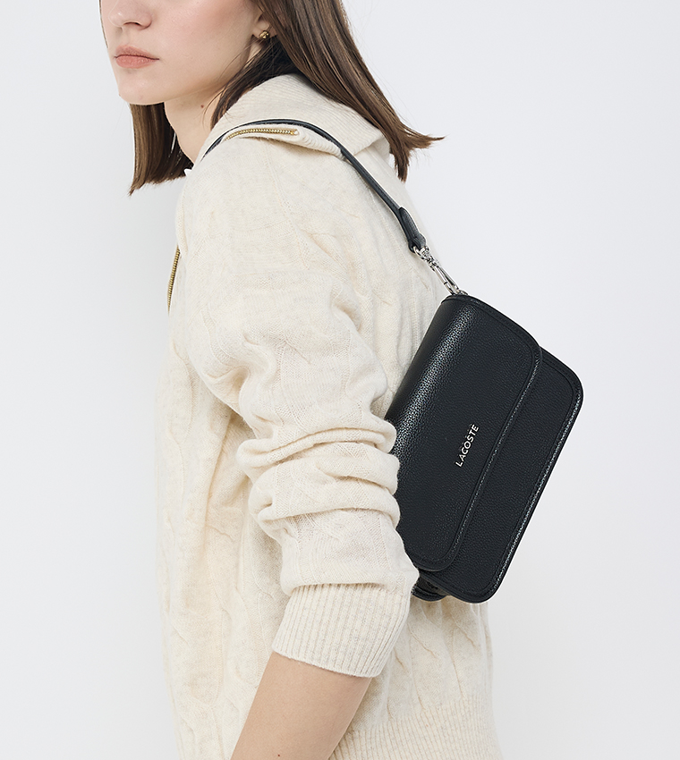Textured Flap Shoulder Bag
