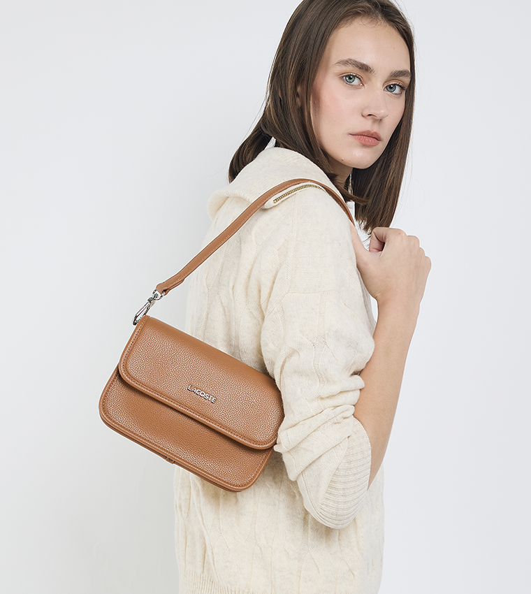 Textured Flap Shoulder Bag
