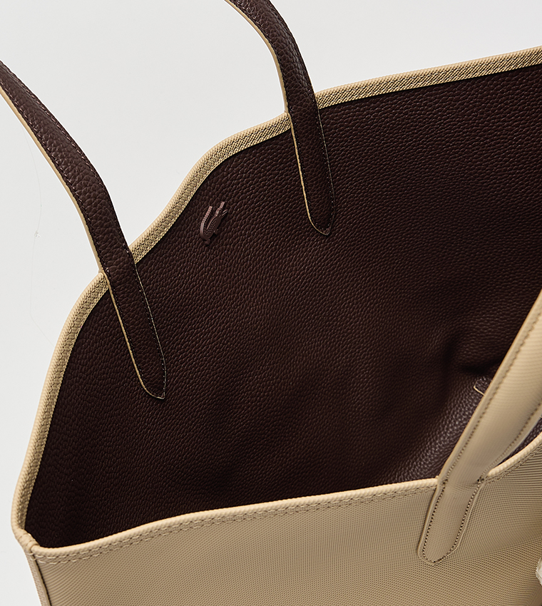 Textured Reversable Tote Bag with Pouch