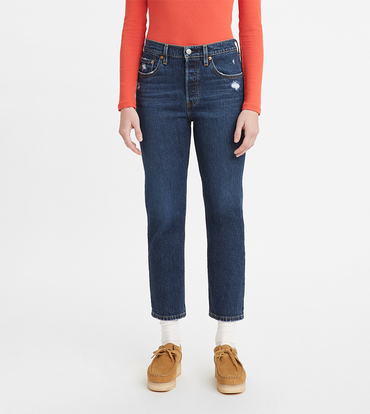 501 High Rise Straight Fit Cropped Jeans