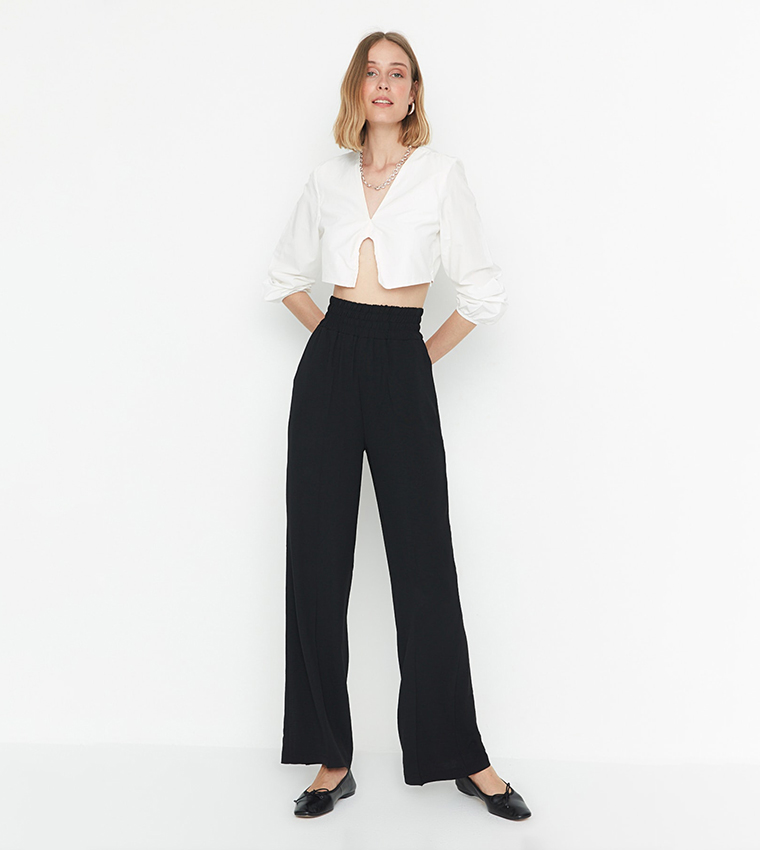 Pleated Wide Leg Pants