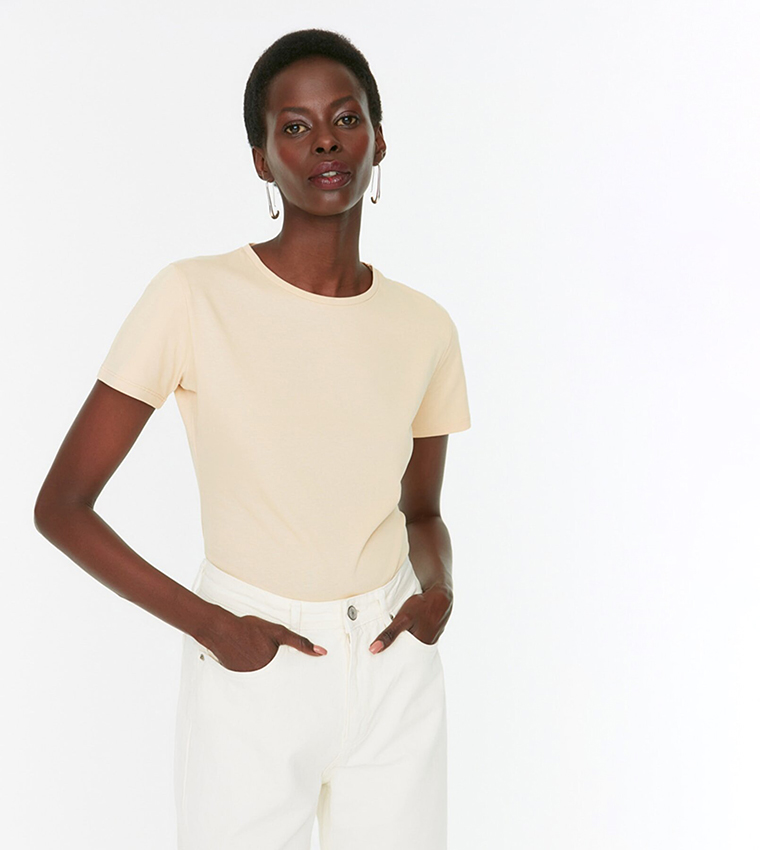 Buy Trendyol Knitted Ramp Body Suit In Brown | 6thstreet Qatar