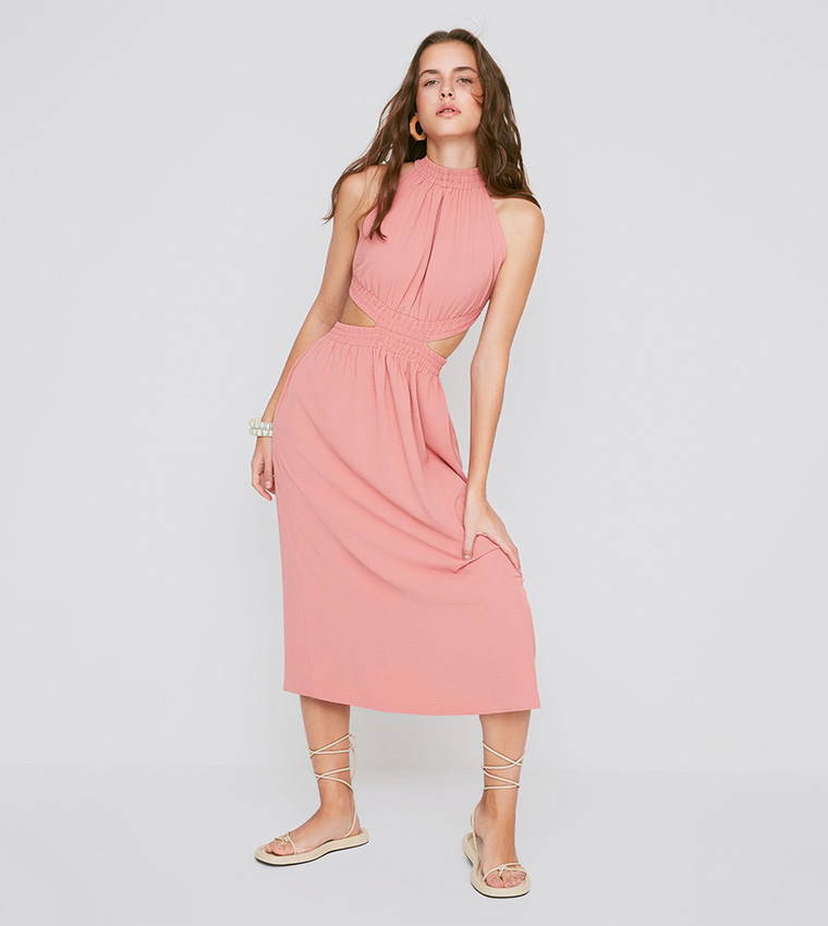 HALTER CUT OUT MIDI DRESS