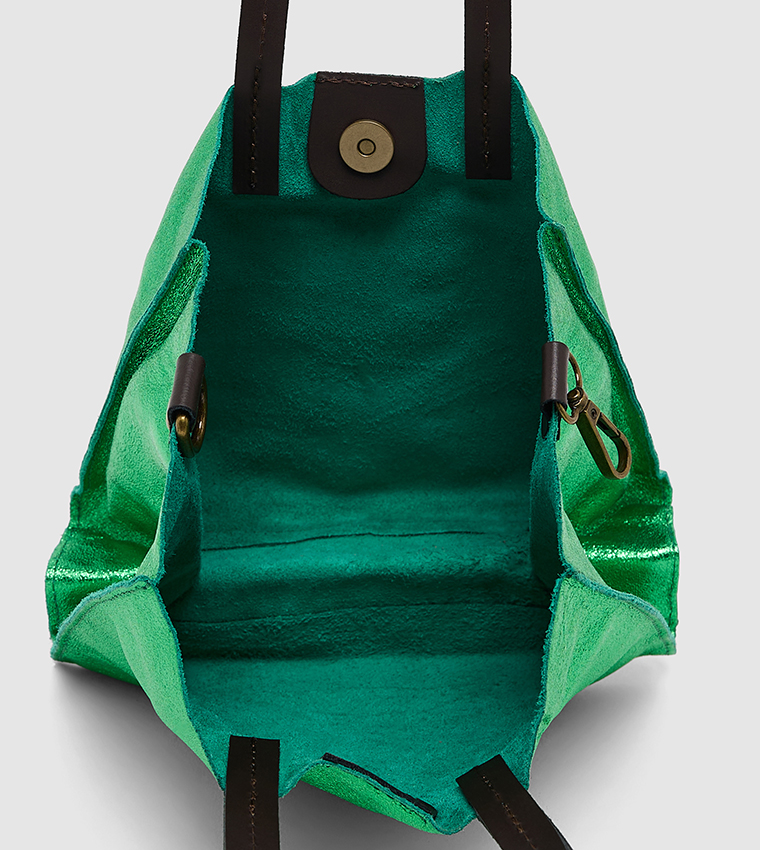 COTI Leather Mini Tote Bag with Pouch